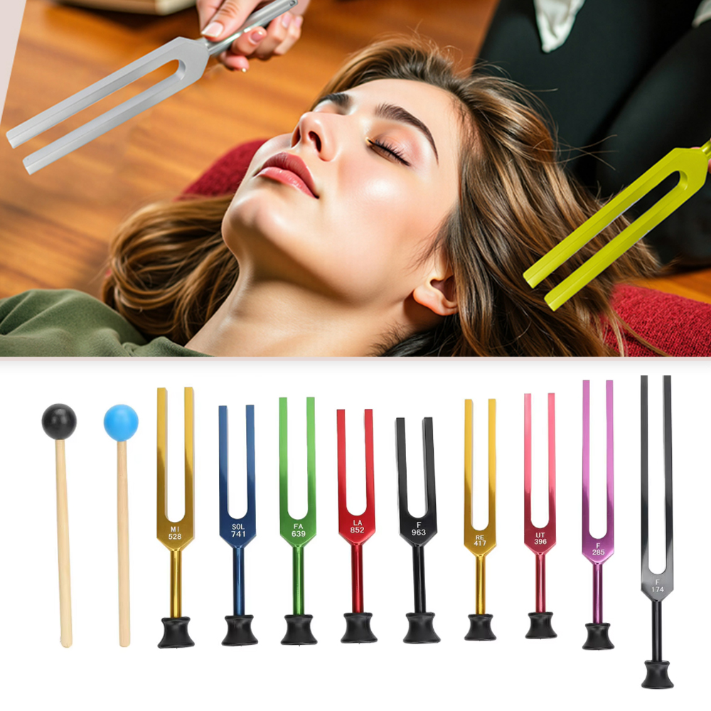 Woodworking Therapy - 9PCS 무중력 튜닝 포크 세트 멀티