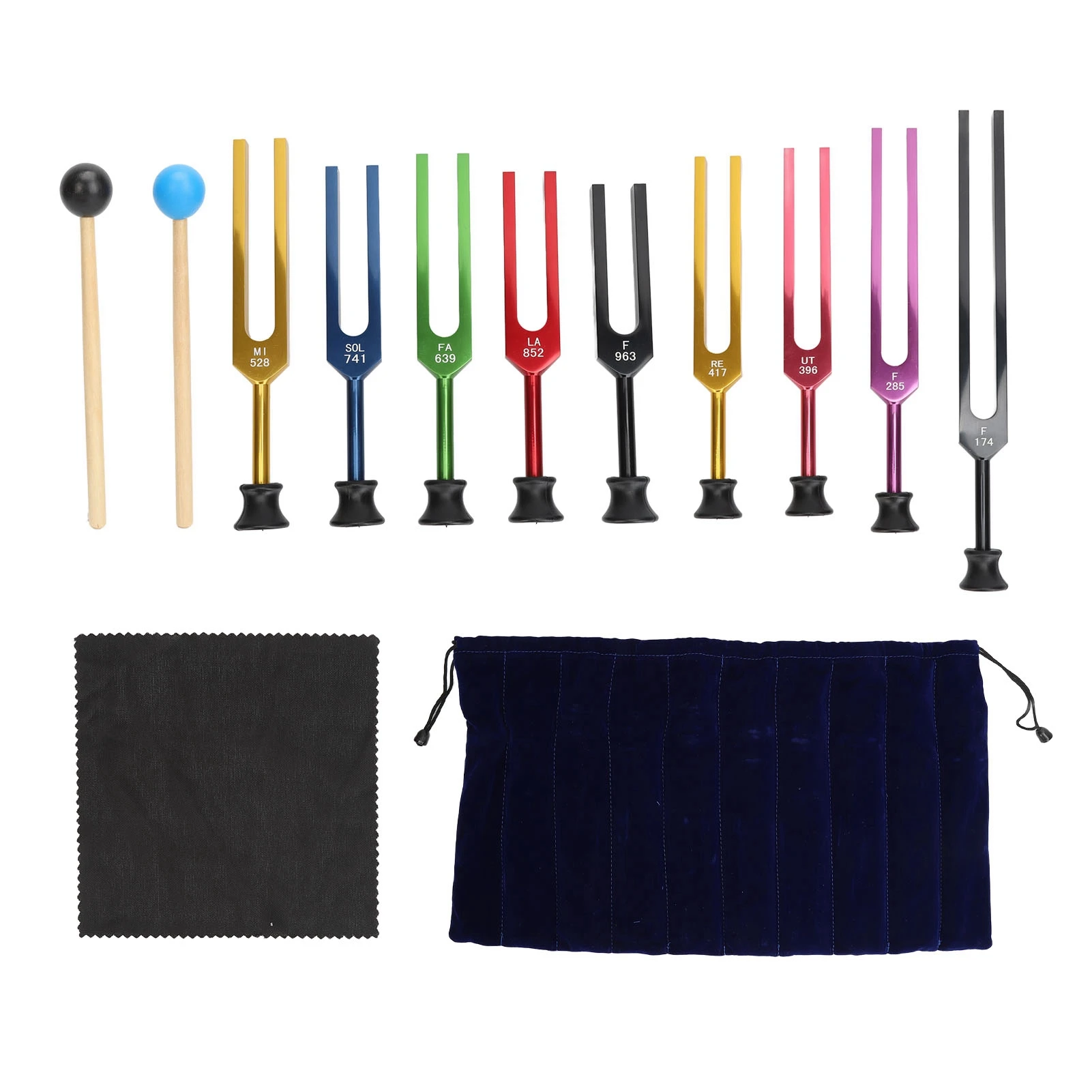 9PCS 무중력 튜닝 포크 세트 멀티 컬러 차크라 솔페 - Woodworking Therapy 리뷰 및 가격